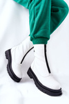 Women's Booties With Zip White Tierra