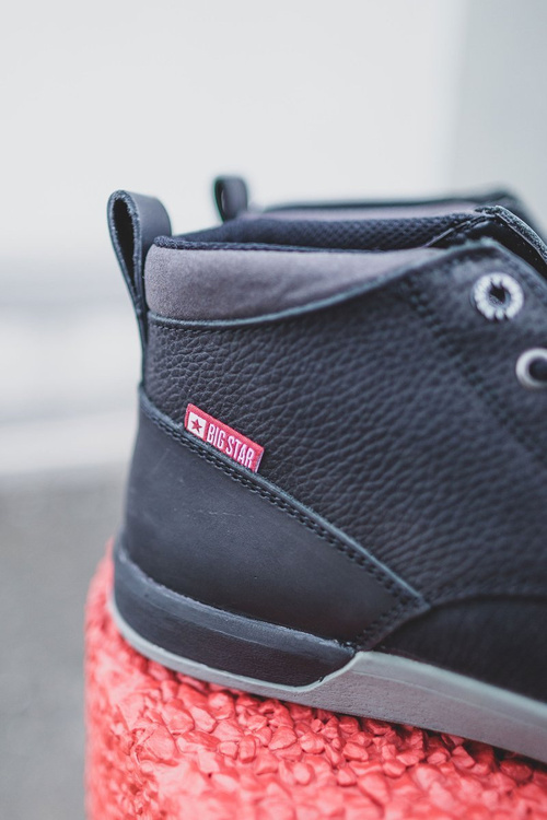 Botki Męskie Skórzane Trzewiki Big Star Czarne EE174197