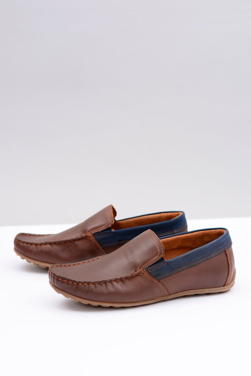 Neex | Brown Leather Men's Pardon slip-on moccasins