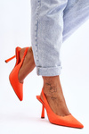 Classic Pointed Heels Neon Orange Whitley 
