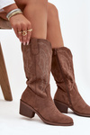Women's Cowboy Boots with Heel Vinceza 16508 Dark Beige