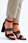 Suede Sandal With Braided Heel Strap Black Roselia