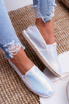 Women's Espadrilles Big Star Iridescent Sequins White DD274A162