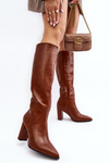 Women's knee-high boots with stiletto heel Camel Fiminna