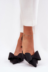 High Heels With Open Heels And Bow Black Eklevia