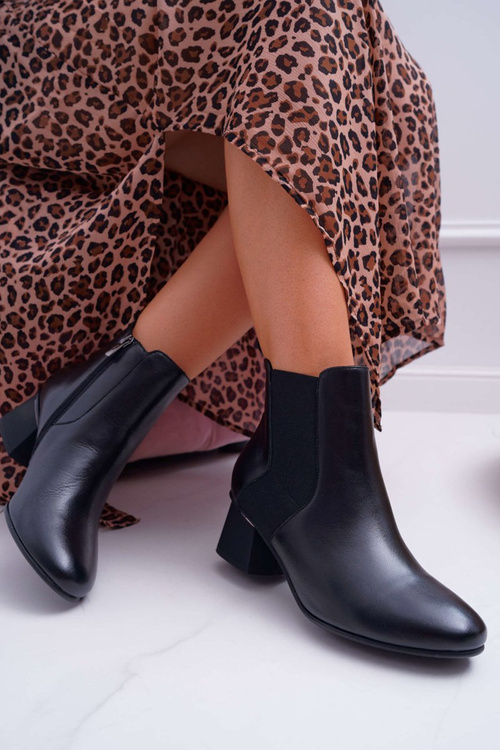 Women's Leather Boots Laura Messi Black 2034