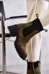 Women's Warm Boots On Heel Green Abella