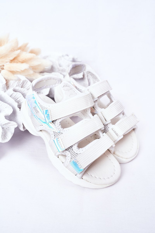 Children's Sport Velcro Sandals White Flyn