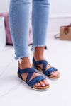 Navy Blue Women's Sandals with Erasers Itako