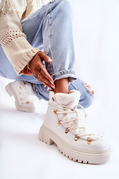 Leather Warm Boots White Arisa