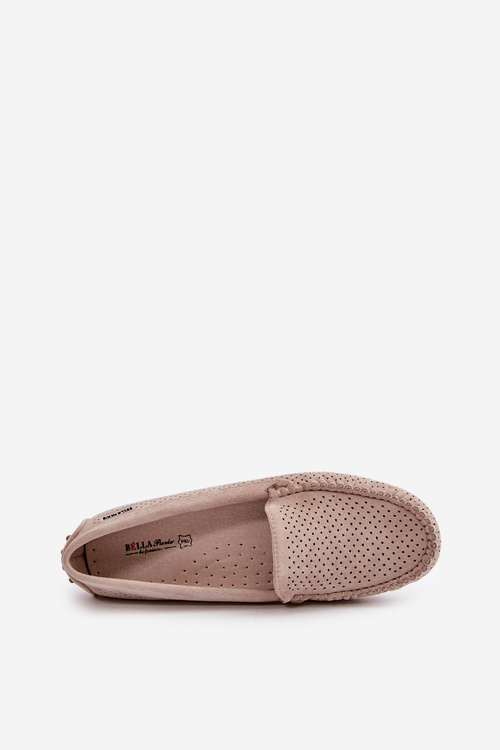 Women's Classic Beige Faux Suede Loafers Serceria