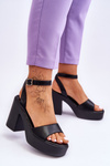 Fashionable Sandals On Massive Heel Black Karmine