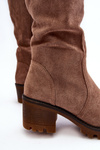 Women's Knee-High Low Heel Boots Brown Beveta