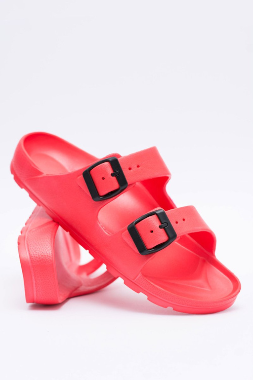 Klapki Damskie Lekkie Ogrodowe Czerwone