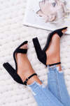 Women's Stiletto Sandals Suede Black Anastasie