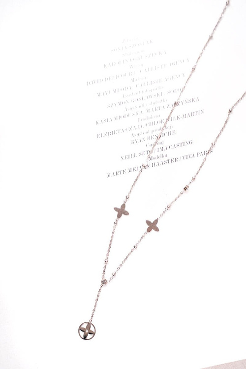 Damski Srebrny Naszyjnik Koniczynka Cyrkonia Amanda