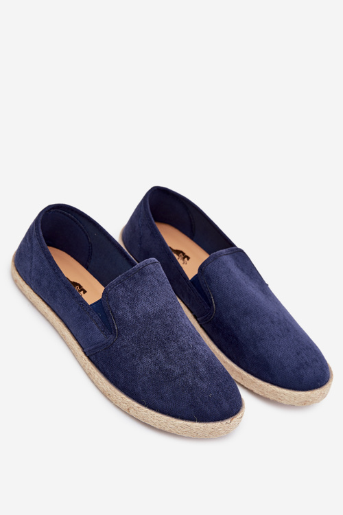 Men's espadrille sneakers made of eco suede navy Lunaria