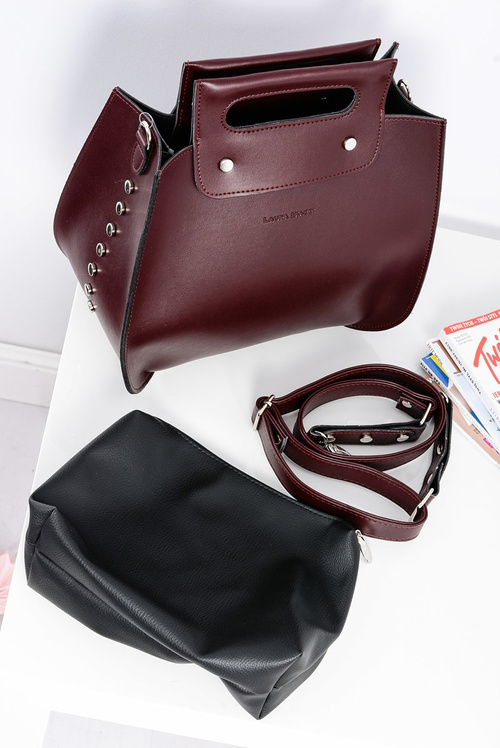 Large Women's Maroon Shoulder Handbag Chest