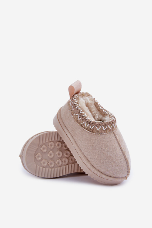 Botki Śniegowce Ocieplane Futerkiem Platforma Jasnobeżowe Vilabria