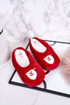 Children's Christmas Slippers With Santa Claus Red Let It Snow