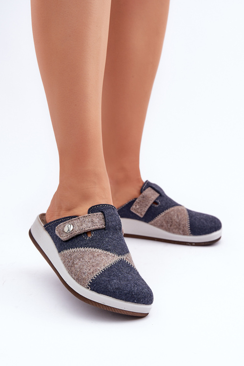 Damskie Kapcie Szaro-Granatowe Inblu CT000032