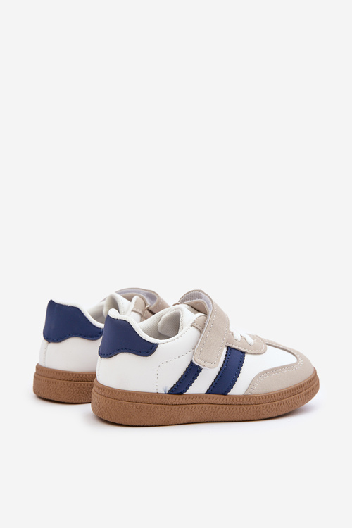 Children's Velcro Sneakers White-Blue Tromella