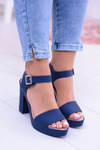 Women's Navy Blue Rubber Stiletto Sandals Meliski Viene
