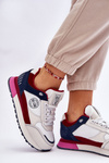 Sneakersy Skóra Memory Foam System Biało-Czerwone Big Star LL274369