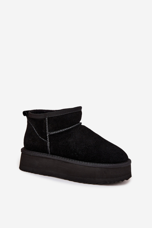 Suede Women's Snow Boots on Platform Vinceza 97962 Black