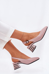 Womens Heeled Sandals With Pointed Toes Vinceza 62217 Dirty Pink