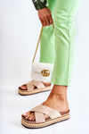 Women's Suede Slippers On The Platform Beige Jossie