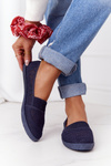 Ażurowe Wsuwane Tenisówki Slip-On Granatowe Chillout