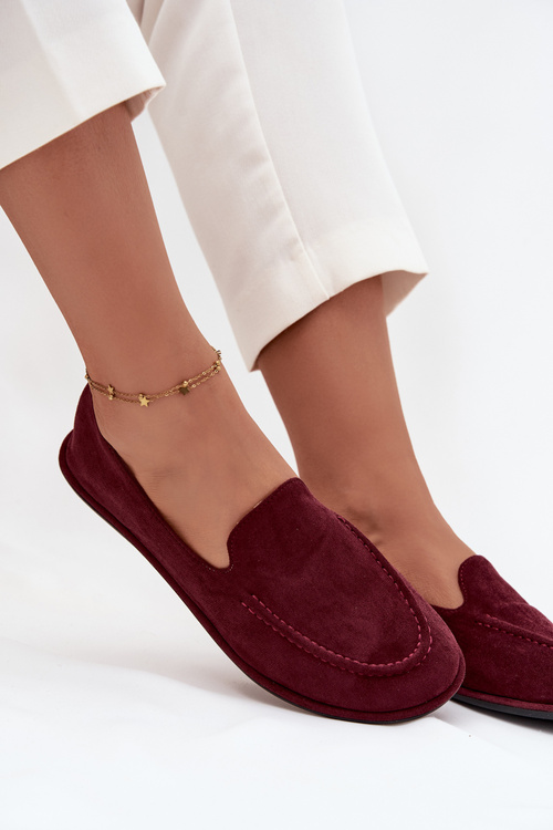 Women's Loafers Made of Eco Suede Flat Bordeaux Miryelle