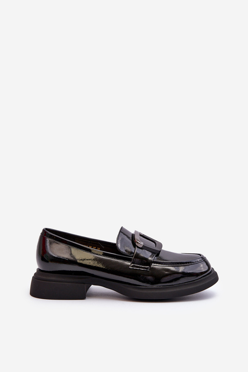 Black Women's Patent Leather Moccasins Fidodia