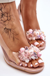 Elegant Transparent Sandals With Decoration Nude Lilah