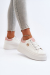 Women's platform sneakers white Eshen