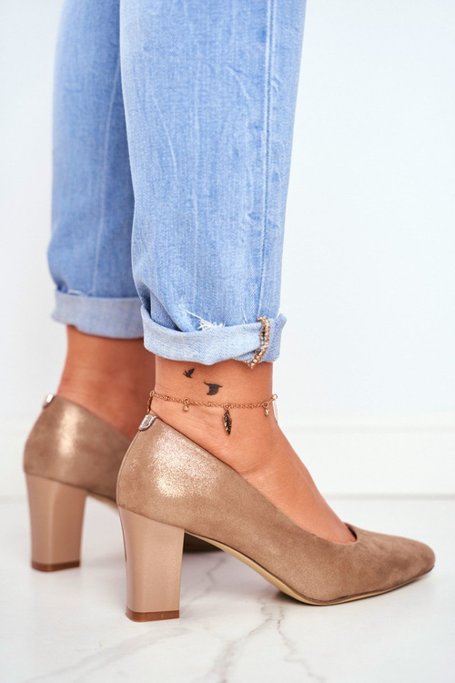 Sergio Leone PB403 High Stiletto pumps Shiny Beige