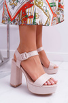 Women's Platform Stiletto Sandals Beige LaMondes