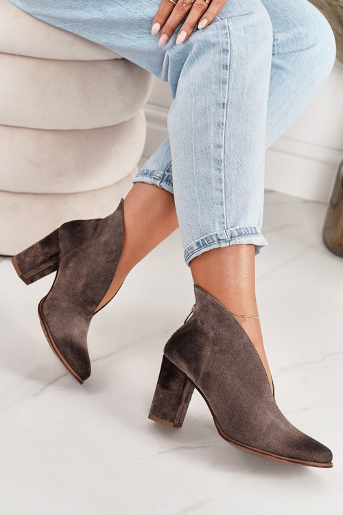 Suede Boots On A Post With A Cut Out Exquisite 1231 Cappuccino