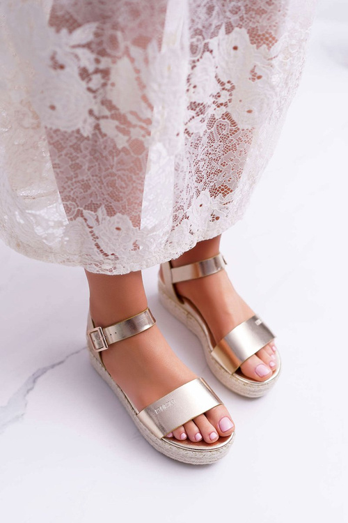 Women's Big Star Platform Sandals Gold DD274742