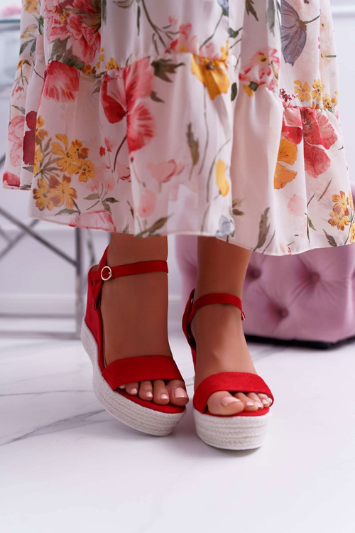 Ladies' Platform Sandals Flax Red Liviana