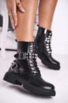 Women's Boots With Zircons Black Love You Baby