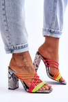 High Heel Slippers With Snake Straps Neon Beckie