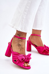 Fashionable Sandals With A Bow On Heels Fuchsia Callum