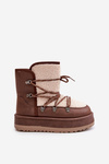 Women's Snow Boots On Platform With Lacing Brown Riaviana