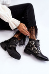 Women's Boots With Stripes And Studs Black Ramso