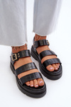 Women's sandals on a chunky sole black Nicarda