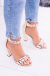 Lu Boo Gold Mirrored Zirconia Sandals Lambada