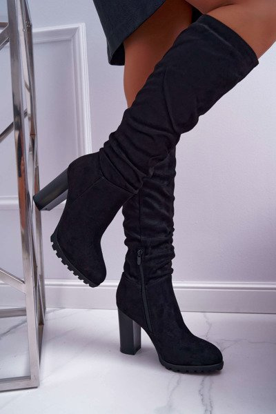Women's Stiletto Boots Suede Black Marion
