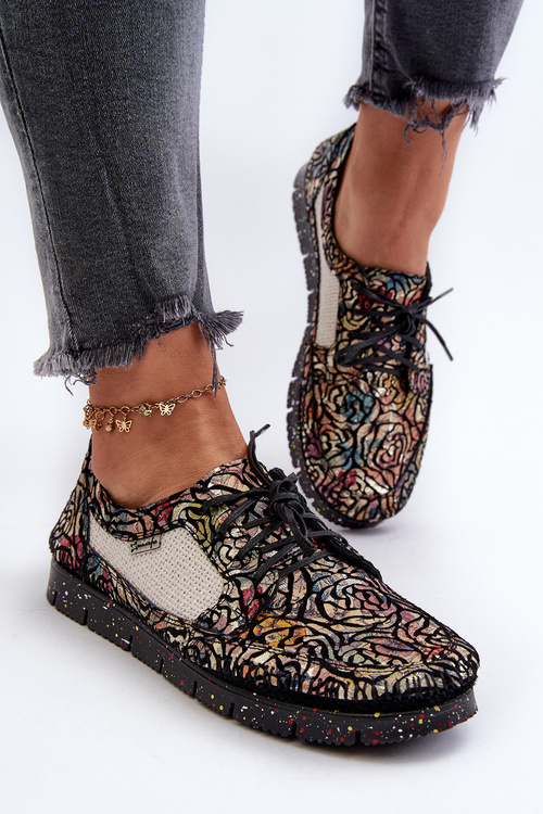 Patterned Women's Loafers Maciejka 06347-01 Black